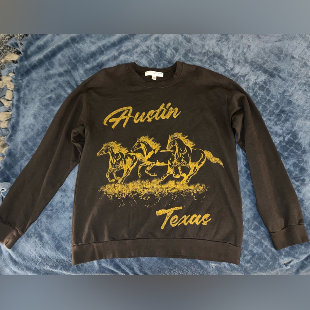 Urban Outfitters Brown Austin Texas Horses Running Sweatshirt Small / Medium